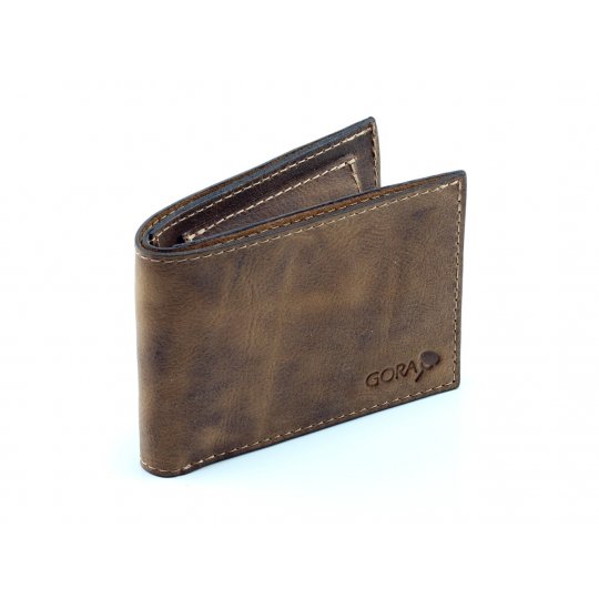 Kožená peněženka GORA slim G01 - hnědá